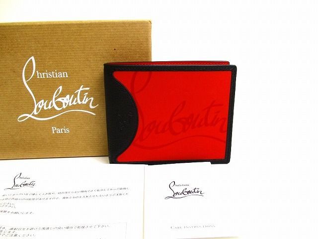 クリスチャン ルブタン Christian Louboutin クールカード Coolcard　カーフレザー 2つ折り 札入れ 財布 コンパクト財布 メンズ 【未使用保管品】