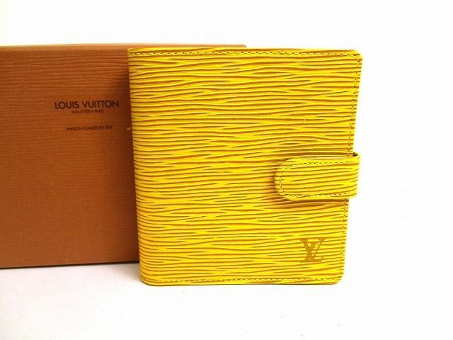 ルイヴィトン　エピ　コンパクト二つ折り財布　タッシリイエロー　箱なし ルイヴィトン LOUIS VUITTON エピ ポルト ビエ コンパクト 2つ折り