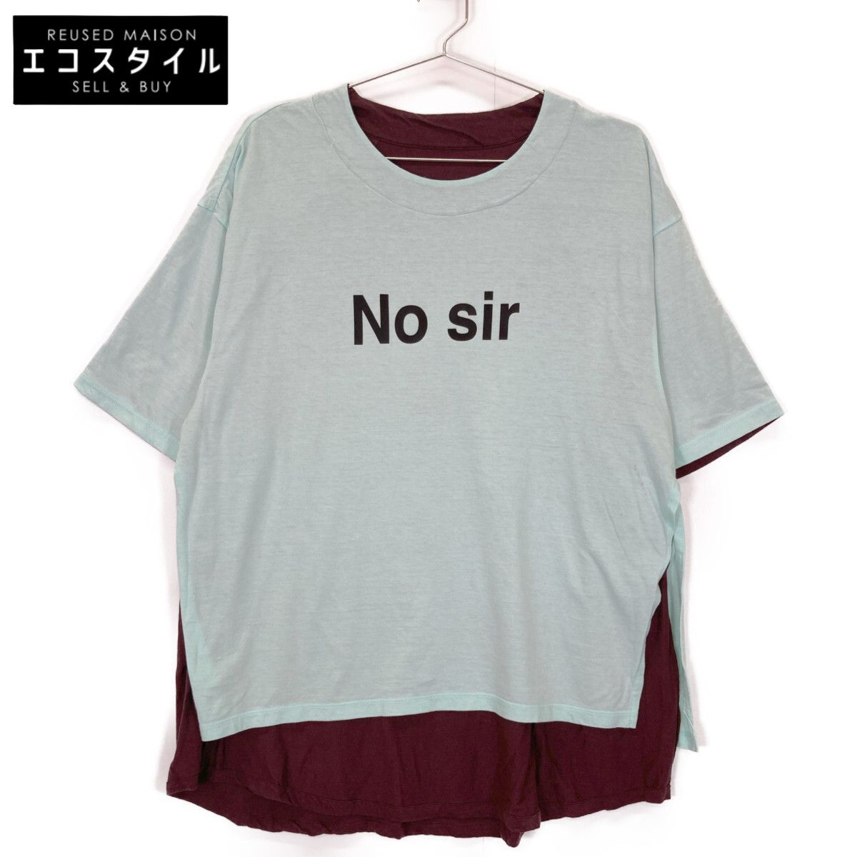 UNDERCOVER　アンダーカバー　ミント×ブラウン レイヤードTシャツ　2