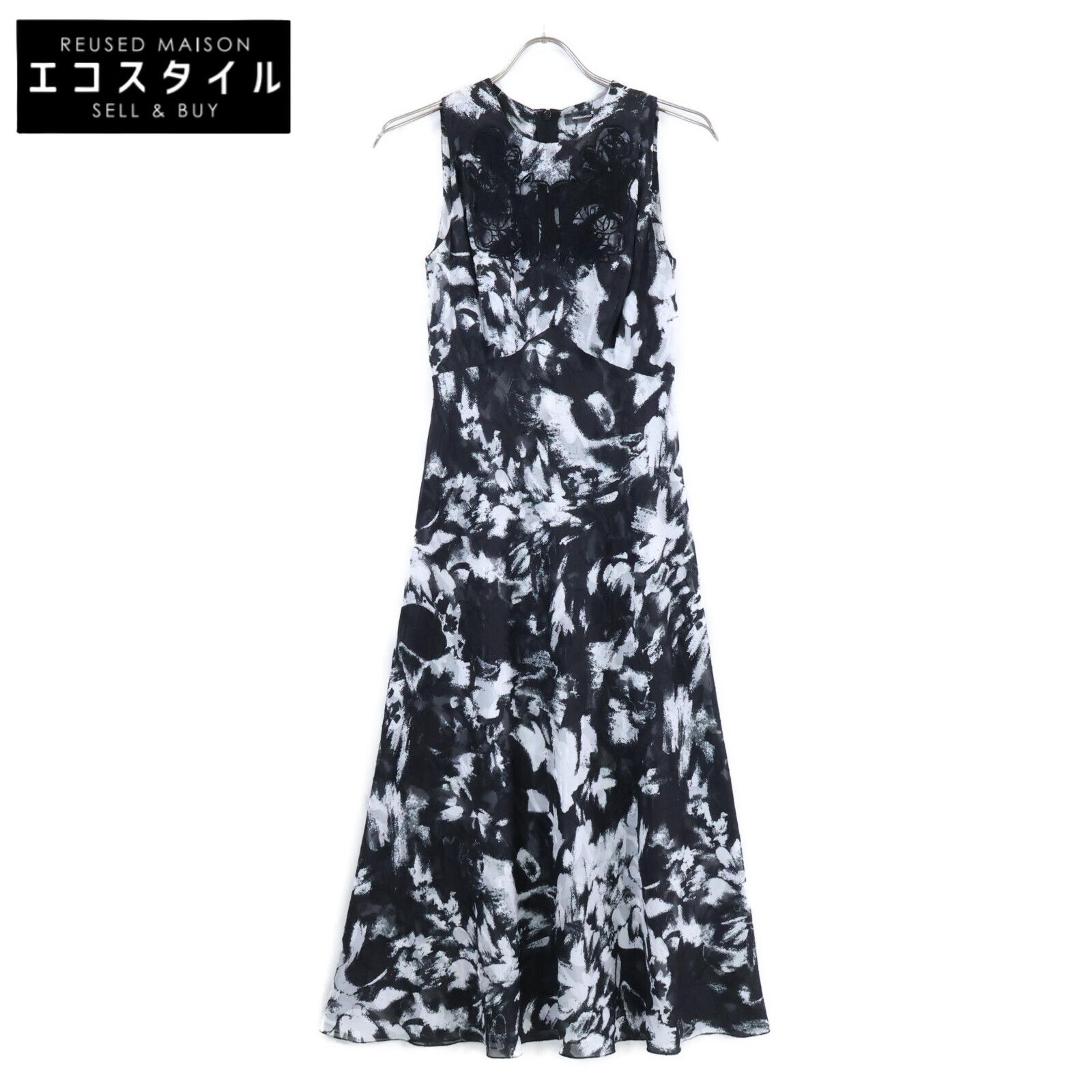 ERMANNO SCHERVINO エルマンノシェルヴィーノ ES9861162 ブラック×ホワイト レース 花柄 ノースリーブワンピース 38 18,534円