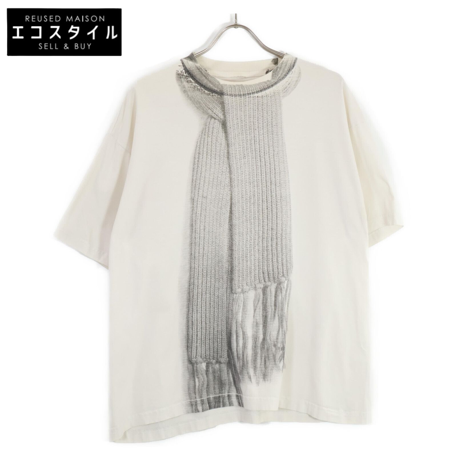 Martin Margiela　マルタンマルジェラ　0 10【国内正規】933M03350112 アーティザナル 転写 マフラー 半袖Tシャツ/　L