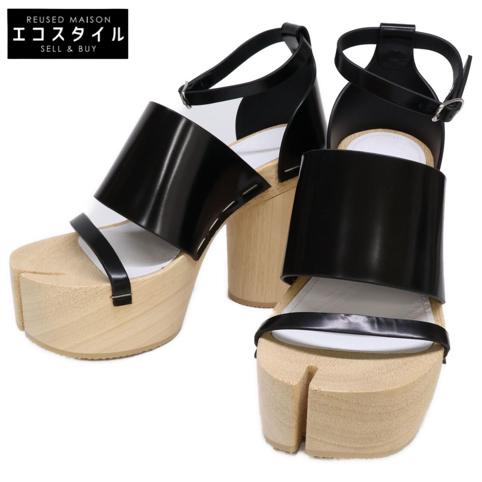Maison Margiela メゾンマルジェラ 【新品未使用】22 S39WY0022 PS679 T8013 タビ ウッド アンクルストラップ サンダル 36