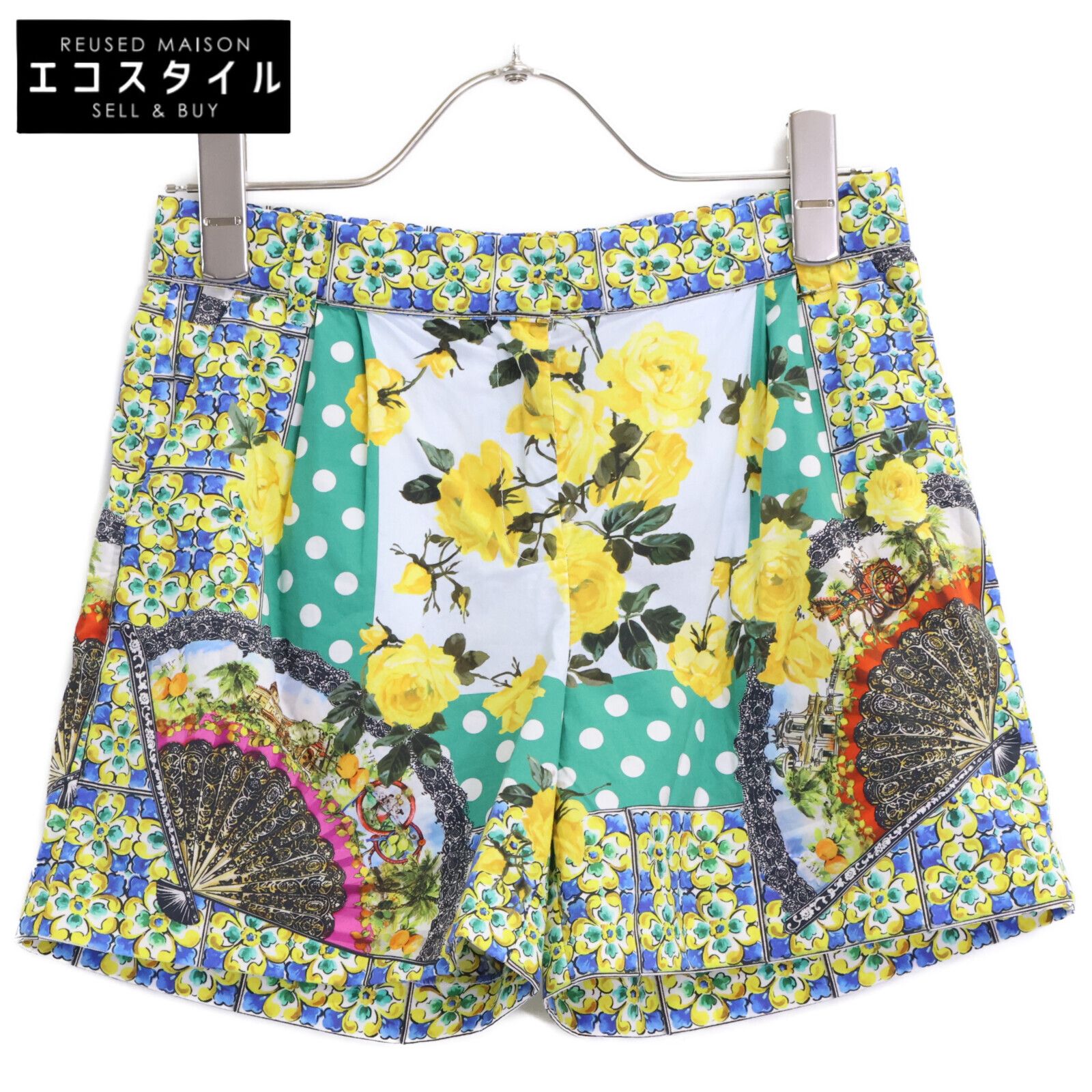 DOLCE&GABBANA ドルチェアンドガッバーナ L51Q16/FP5IW マヨリカ柄ショートパンツ 9/10
