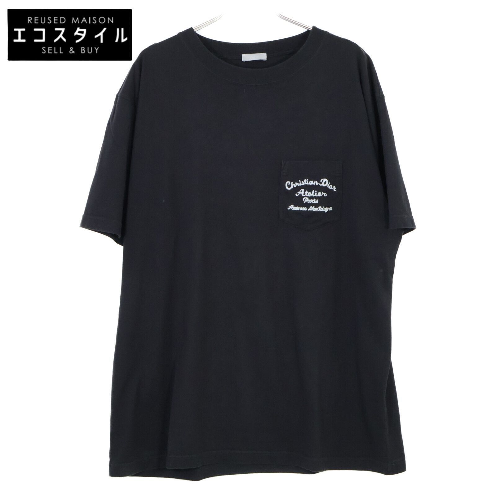 DIOR　ディオール　19AW ブラック 293J645A0677 アトリエ刺繍 半袖Tシャツ　XXL