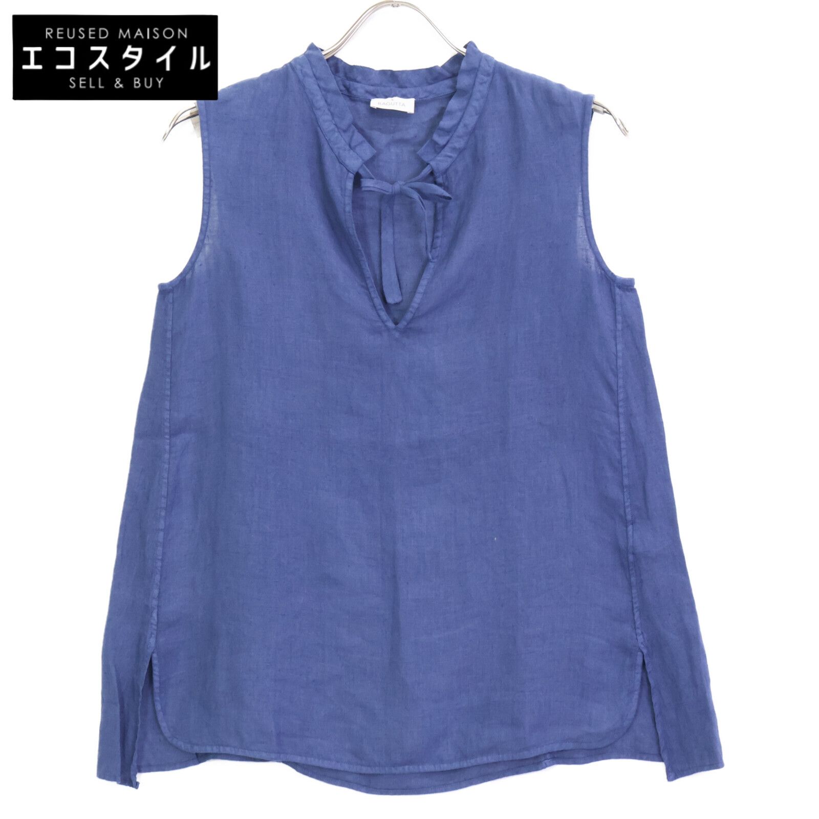BAGUTTA　バグッタ　ブルー リネン ×高橋リタ LEVANTET ノースリーブ ブラウス　XS 6,350円
