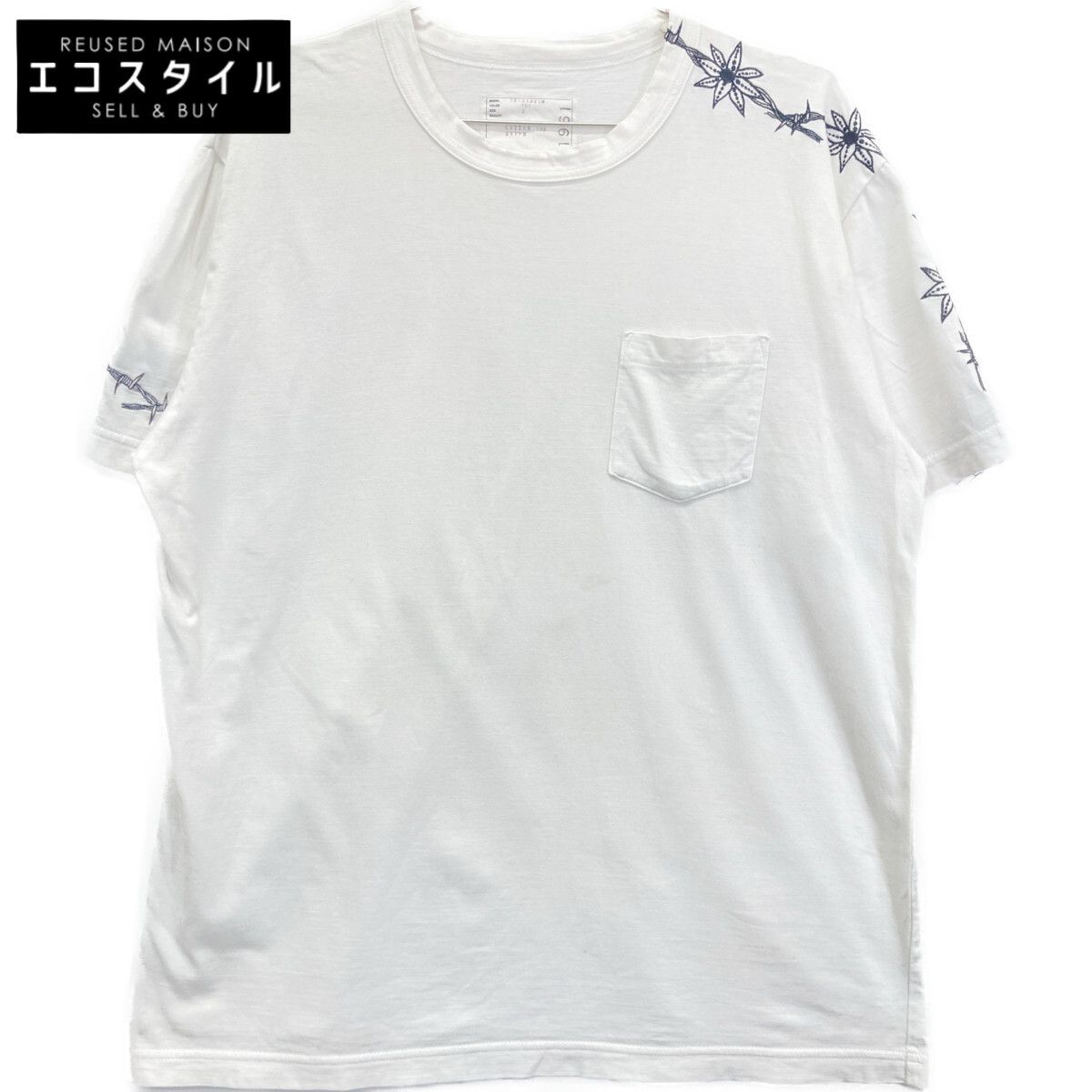 sacai　サカイ　19-01961M × Dr.Woo コットン タトゥー刺繍Tシャツ　2