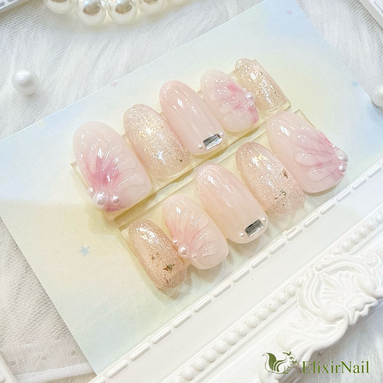 現品】ネイルチップ ピンク マーメイド 夏ネイル - メルカリ