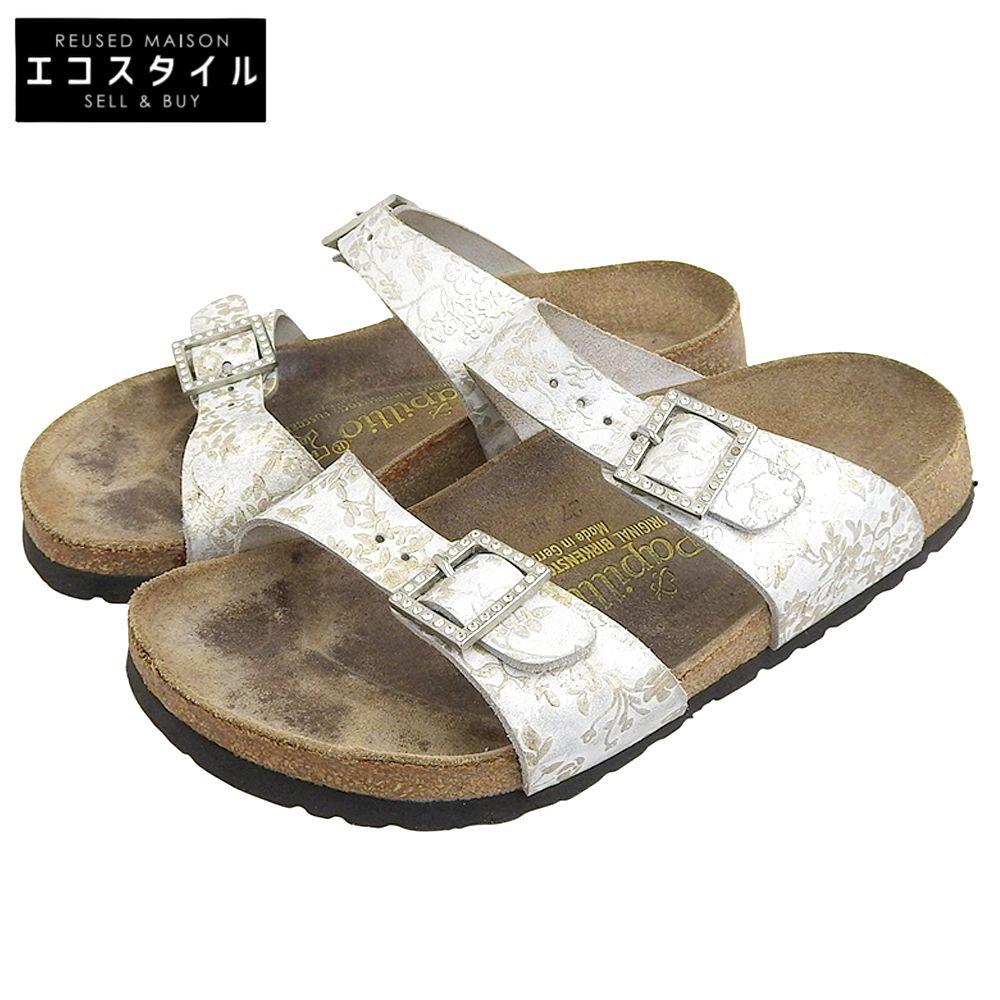 BIRKENSTOCK ビルケンシュトック 花柄 アリゾナサンダル ナローフィット シューズ レディース シルバー 22.5cm 22.5