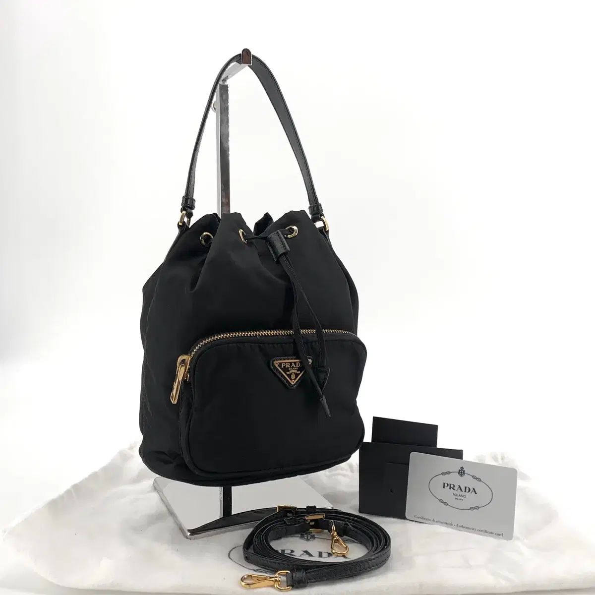 公式ホームページ購入 PRADA リーナイロン ポコノ バケットバック クロスバック 1BH038