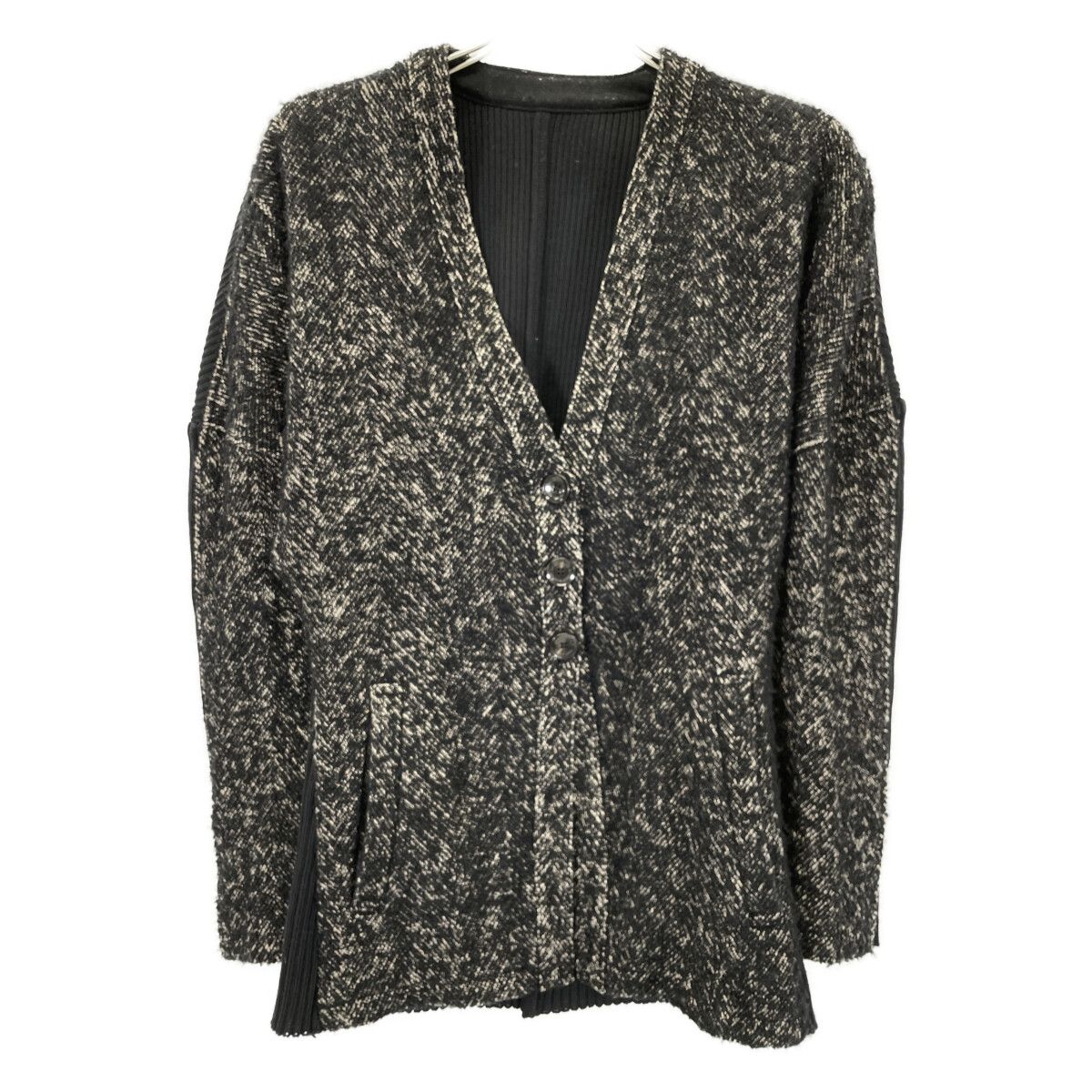 AKIRA NAKA　アキラナカ　AW2326-BK ブラック Philine combi tex cardigan　2
