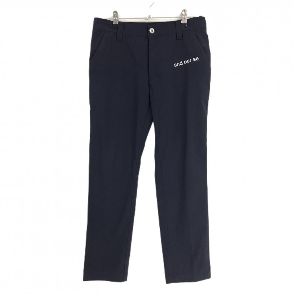 and per se アンパスィ　ストレッチナイロン　ゴルフパンツ　ネイビー　L 超美品】アンパスィ パンツ ネイビー ストレッチ ナイロン混 ウエスト