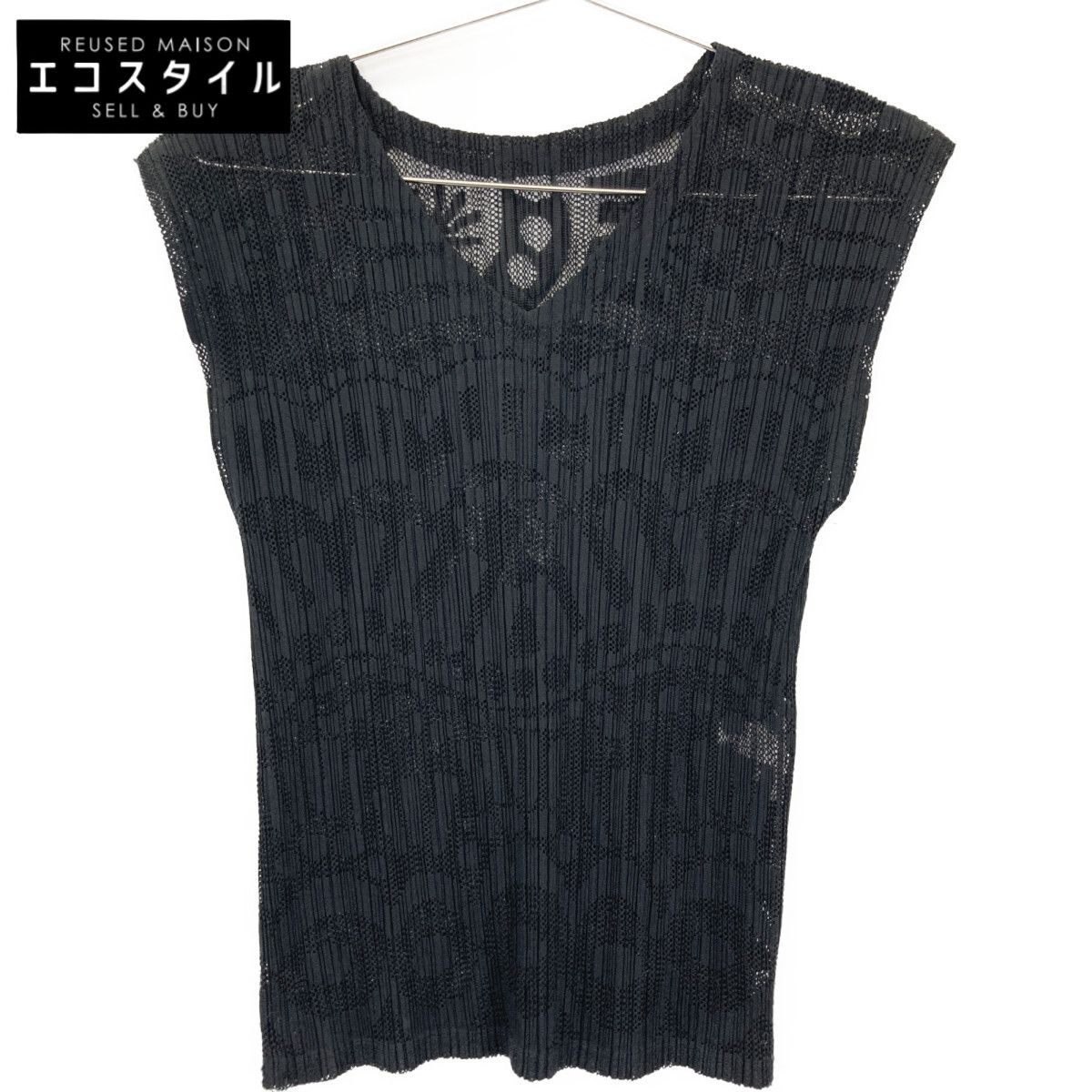PLEATS PLEASE プリーツプリーズ 16SS PP61-JK743 ブラック プリーツ デザイン ノースリーブトップス 3
