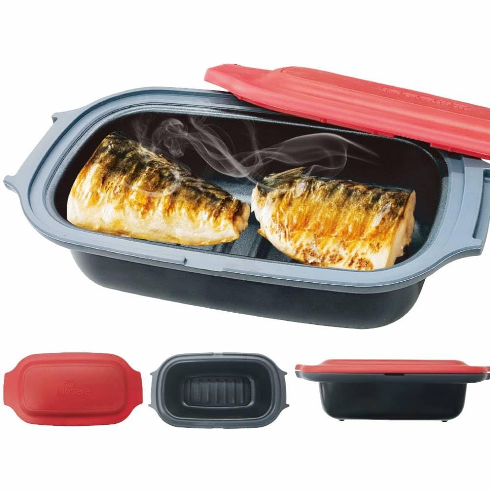 新品 seathestars 電子レンジ 調理器 電子レンジ専用調理器 焼く 煮る 万能 丸型 鍋 焼き魚 肉 焼き魚 焦げ目 食洗機対応 丸洗い可能 プレート 具焼く 器 調理鍋 冷凍餃子 蒸し料理 ギフト プレゼント 一人暮らし 時短 (１個)