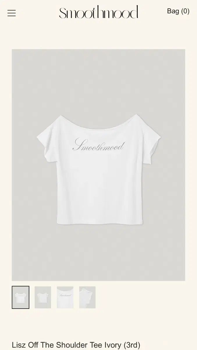 Smooth Mood Lisz オフショルダーTシャツ Ivory