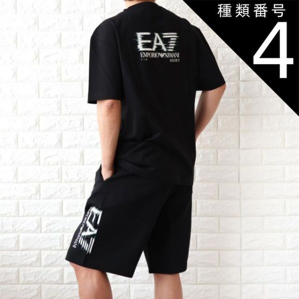 種類4:ブラック/XL 【並行輸入品】セットアップ 上下セット メンズ エンポリオ アルマーニ EA7 Tシャツ ハーフパンツ EMPORIO ARMANI 【2026春夏 新作】