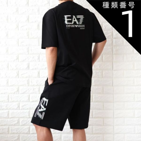 種類1:ブラック/S 【並行輸入品】セットアップ 上下セット メンズ エンポリオ アルマーニ EA7 Tシャツ ハーフパンツ EMPORIO ARMANI 【2026春夏 新作】
