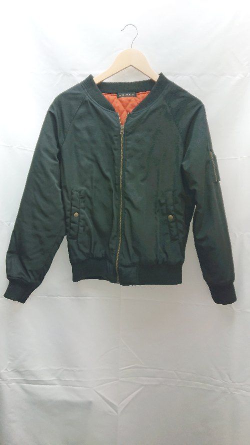 ◇ GORGE ゴージ ジップアップ　裏地キルティング 長袖 MA-1 サイズM ブラック/オレンジ レディース E 【1301260031230】