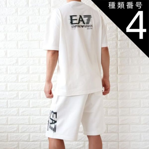 種類4:オフホワイト/XL 【並行輸入品】セットアップ 上下セット メンズ エンポリオ アルマーニ EA7 Tシャツ ハーフパンツ EMPORIO ARMANI 【2026春夏 新作】