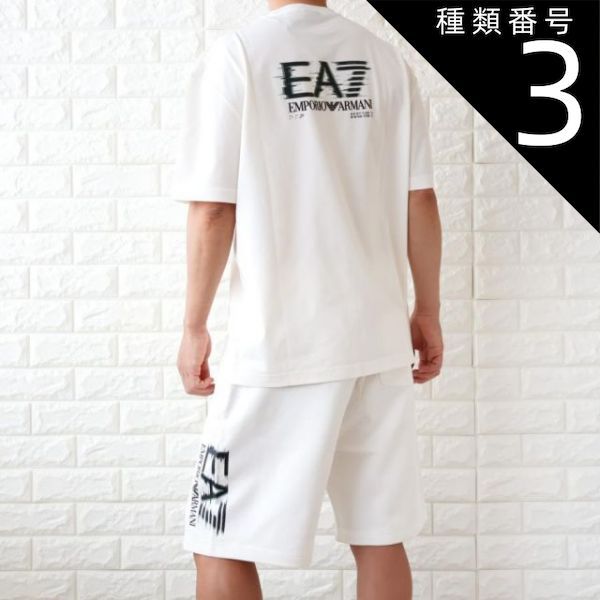 種類3:オフホワイト/L 【並行輸入品】セットアップ 上下セット メンズ エンポリオ アルマーニ EA7 Tシャツ ハーフパンツ EMPORIO ARMANI 【2026春夏 新作】