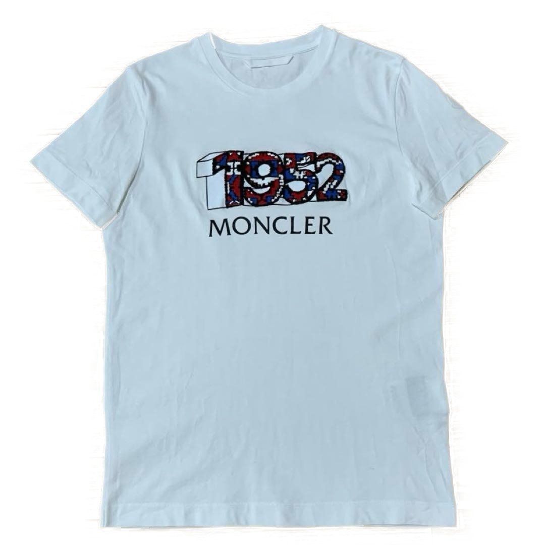 モンクレール　刺繍ロゴ　ホワイト　Tシャツ　S 国内正規品 5S517