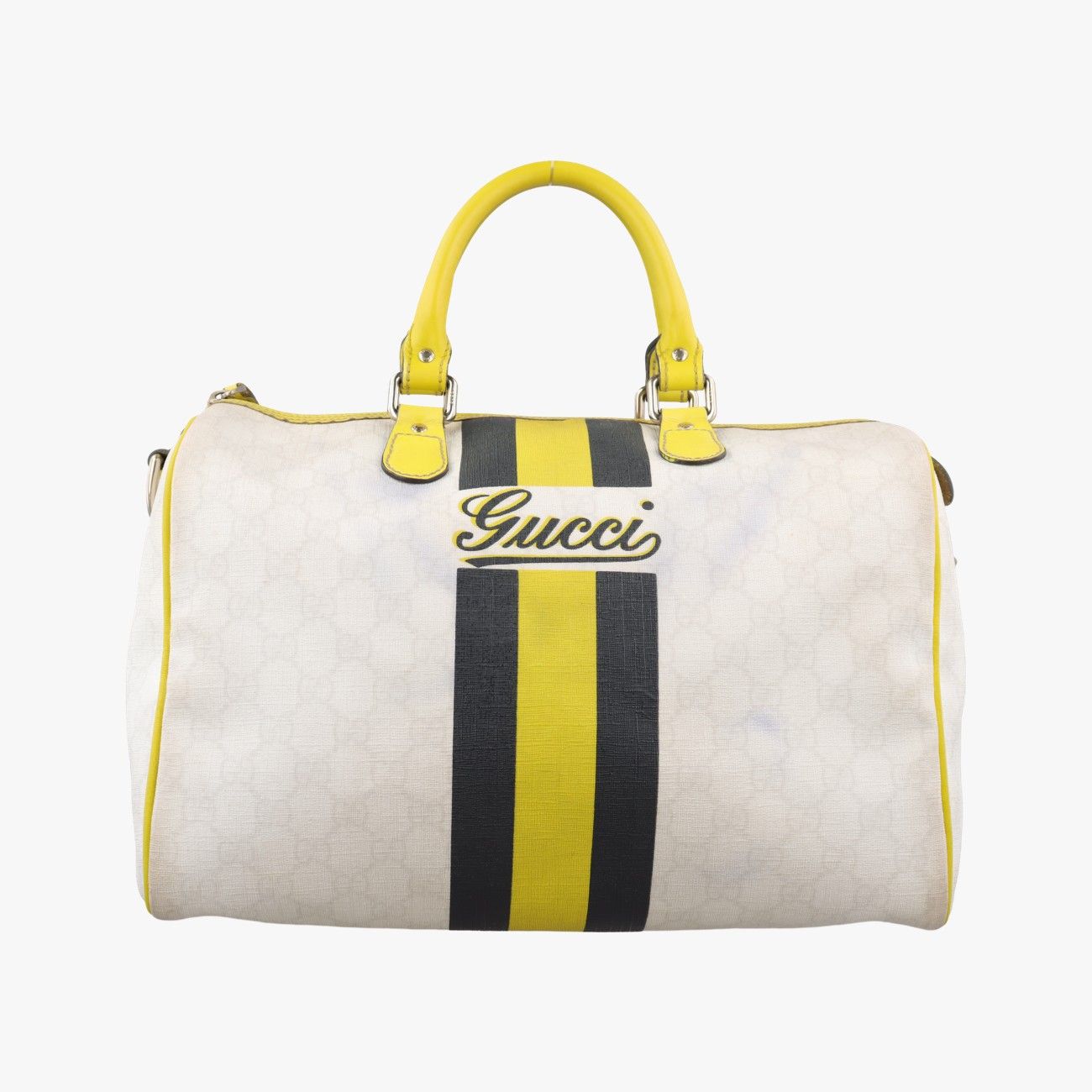グッチGucciユニセフ ジョイ ホワイト×ブラック×イエロー PVCコーティングキャンバス×レザー 189895 A2261787