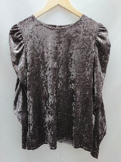 ◇ apres jour アプレジュール ベロア シンプル 長袖 シャツ　カットソー サイズLL ブラウン レディース E 【1301260046623】