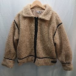 ◇ classicalelf クラシカルエルフ ボア パイピング 長袖 ジャケット コート サイズL ベージュ レディース E 【1301260046401】
