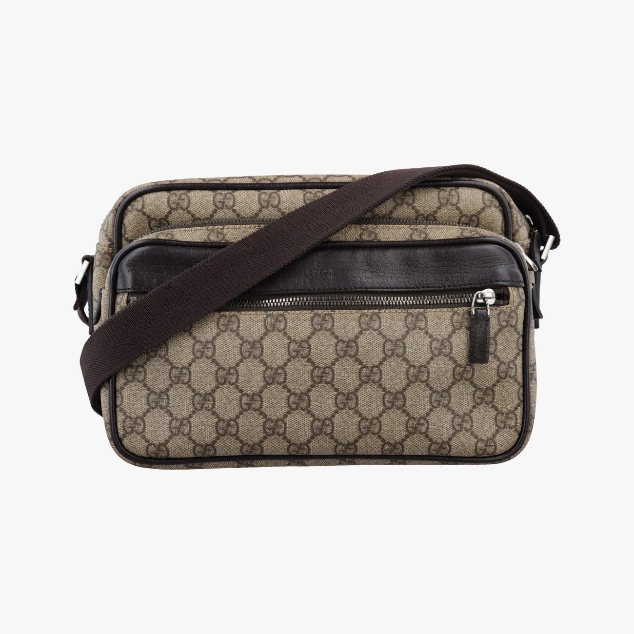 グッチGucciGGプラス ブラウンxベージュ PVCコーティングキャンバスx 