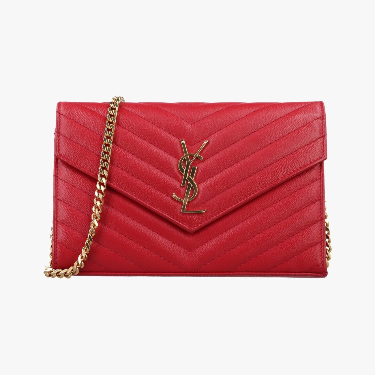 イヴサンローランYves Saint Laurentカサンドル レッド キャビアレザー 377828 GUE377828.0417