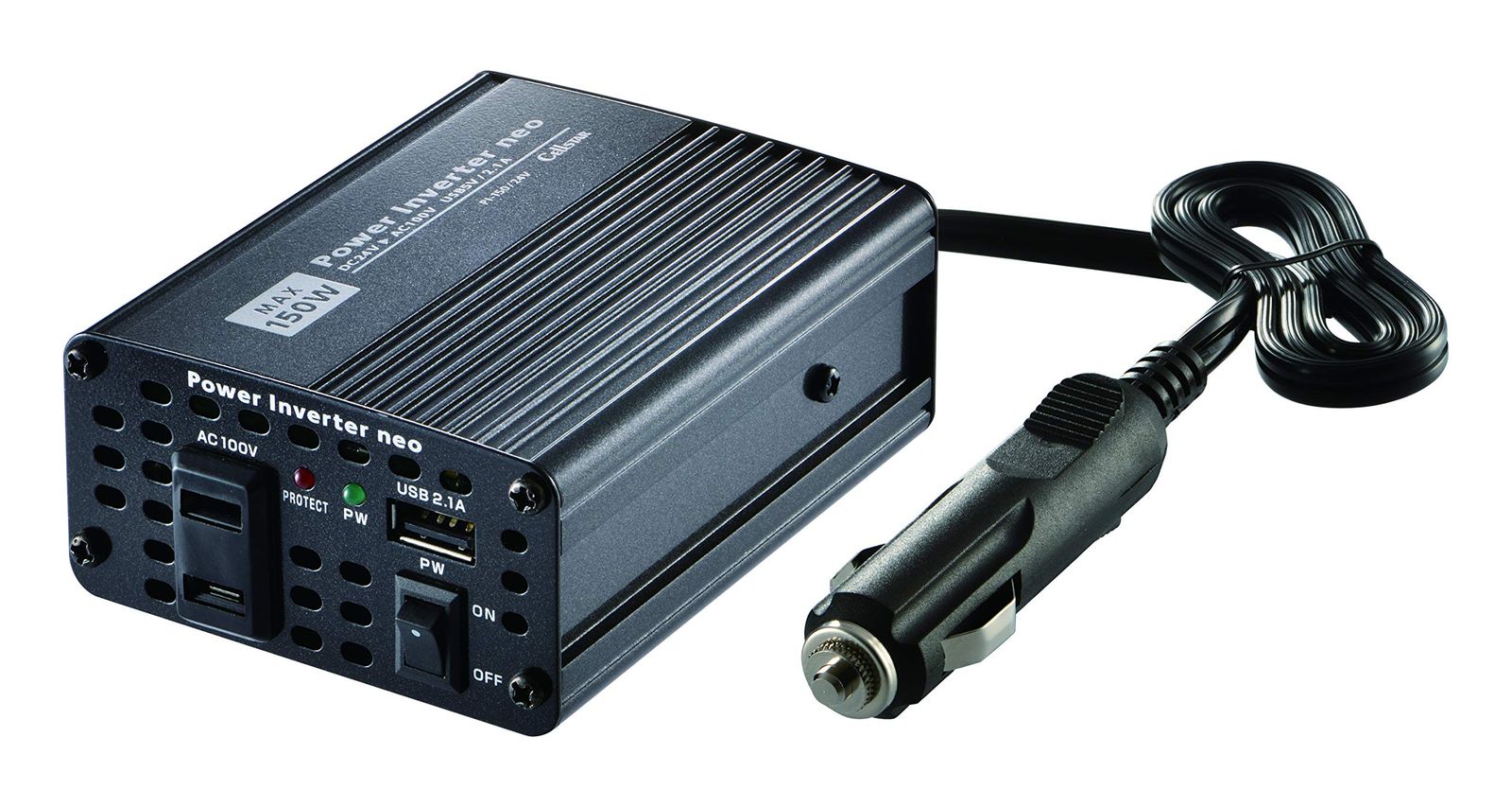 セルスター インバーター PI-150/24V 24V 定格出力120W USB対応 コード長70cm パワーインバーターネオ CELLSTAR [2) PI-150/24V]
