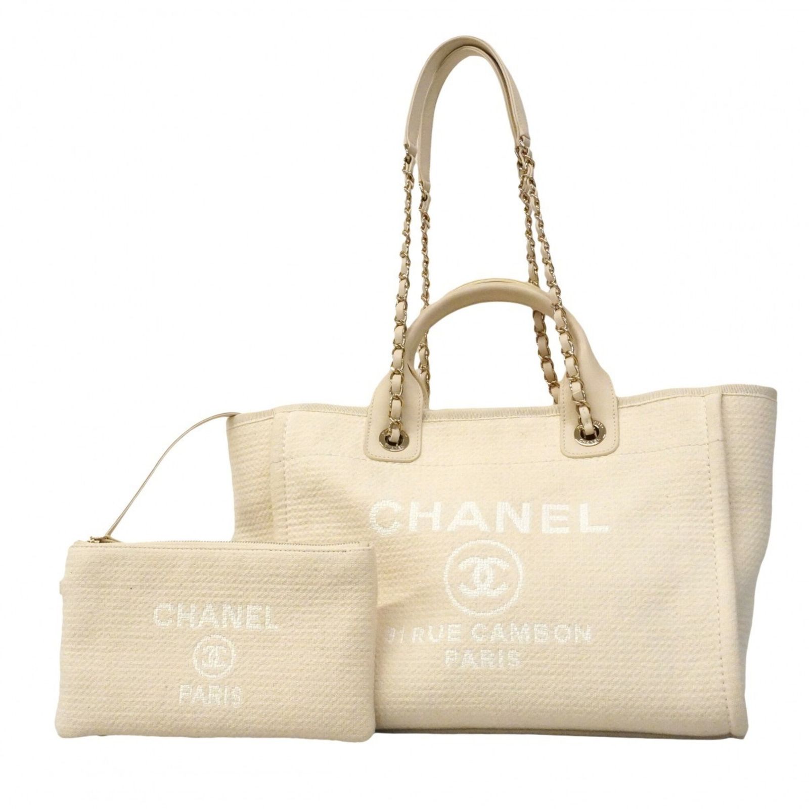 シャネル(Chanel) シャネル ハンドバッグ ドーヴィル キャンバス ホワイト シャンパン 2wayバッグレディース P2877717 252,225円