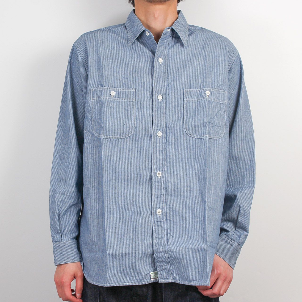 オアスロウ ORSLOW 長袖シャツ RELAX FIT STRIPE CHAMBRAY WORK SHIRT [シャンブレー ワークシャツ] メンズ 01-8270