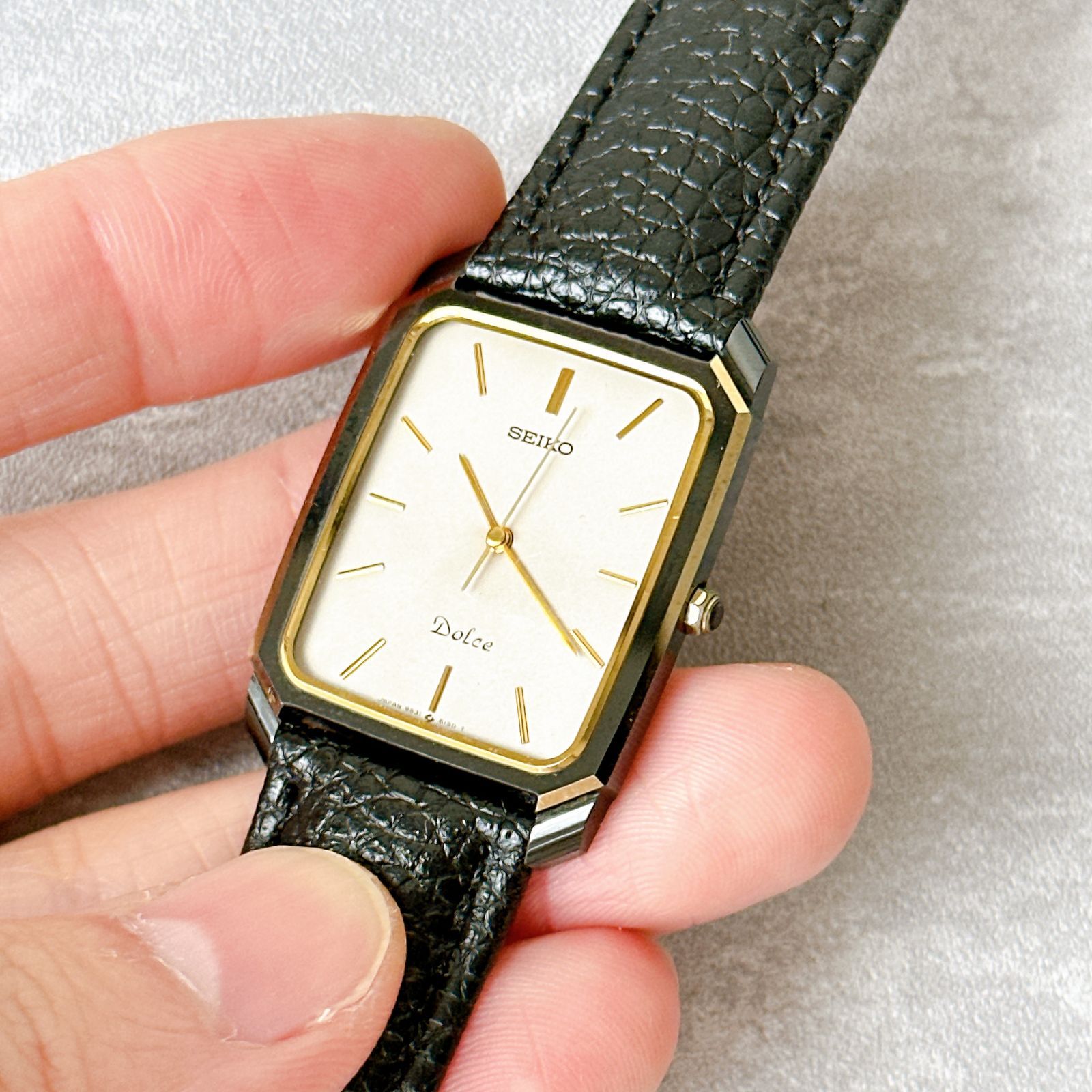 SEIKO DOLCE セラミックケース スクエア ゴールド ヴィンテージ 