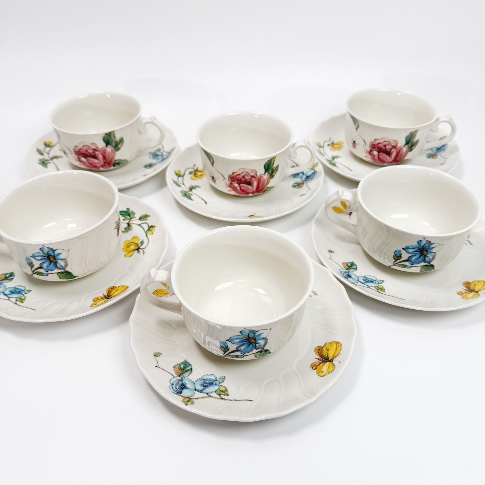 Villeroy＆Boch ビレロイ&ボッホ ブーケ 花柄 カップ ソーサー 6客