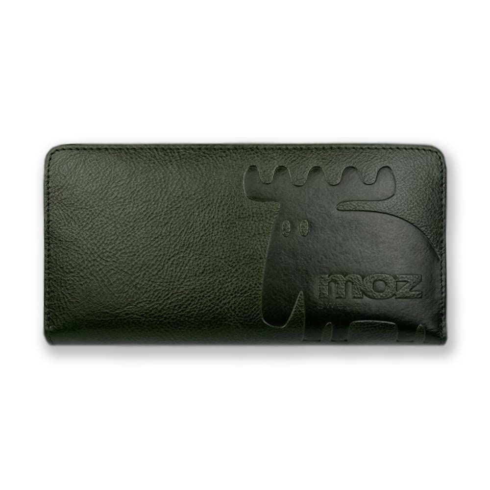 新品 全3色！moz（モズ）リアルレザー ラウンドファスナー 長財布 ロングウォレット(86121) (GREEN)
