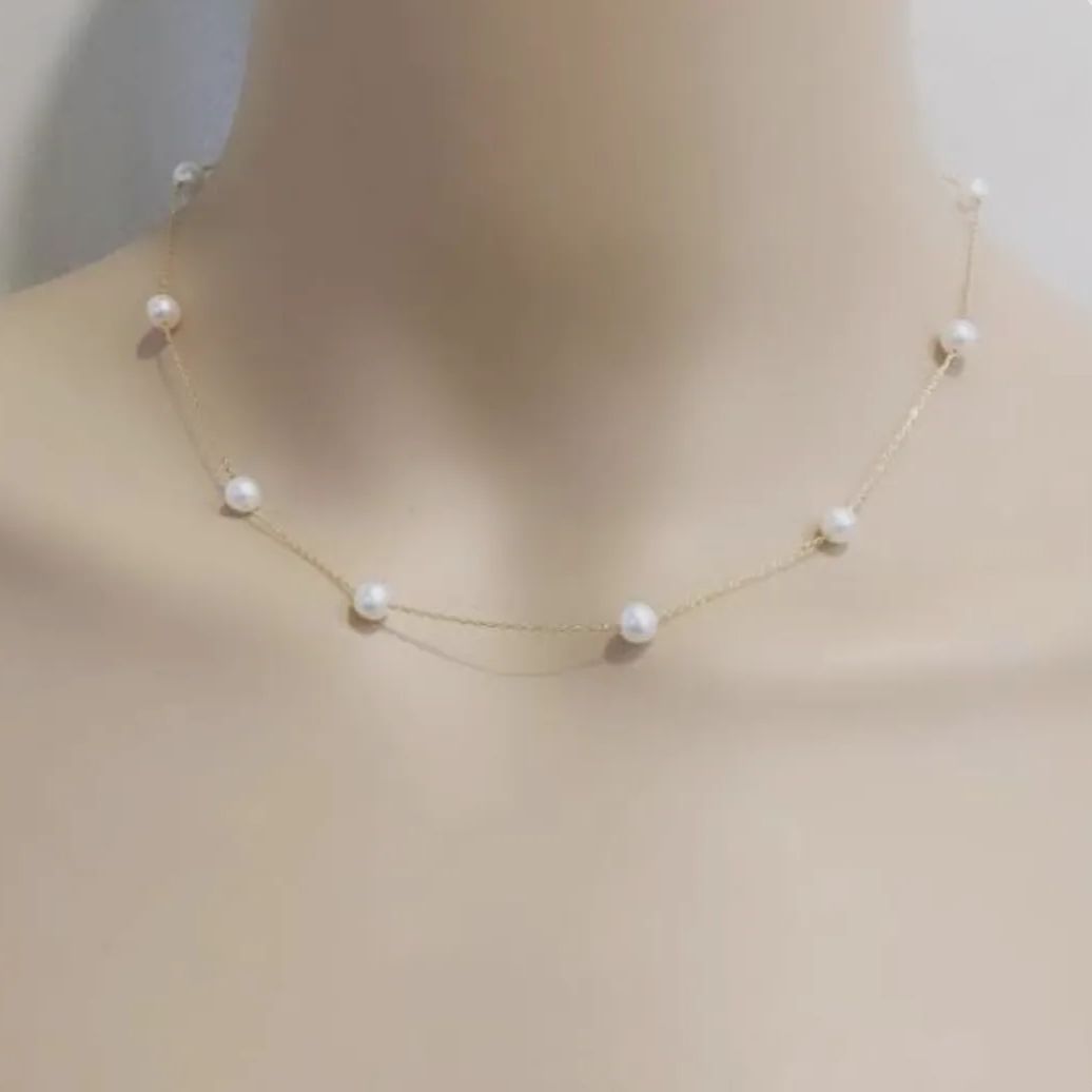 アコヤ真珠 ホワイト ラウンド ネックレス 18k