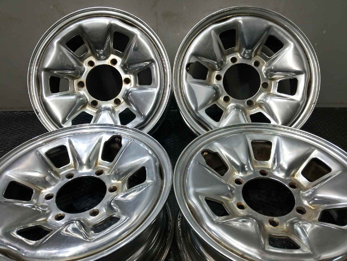 【希少】TOYOTA トヨタ 100系ハイエース 純正メッキホイール 15インチ 4本 6J6HPCD139.7+30 200系ハイエースにも 　(VHH553)