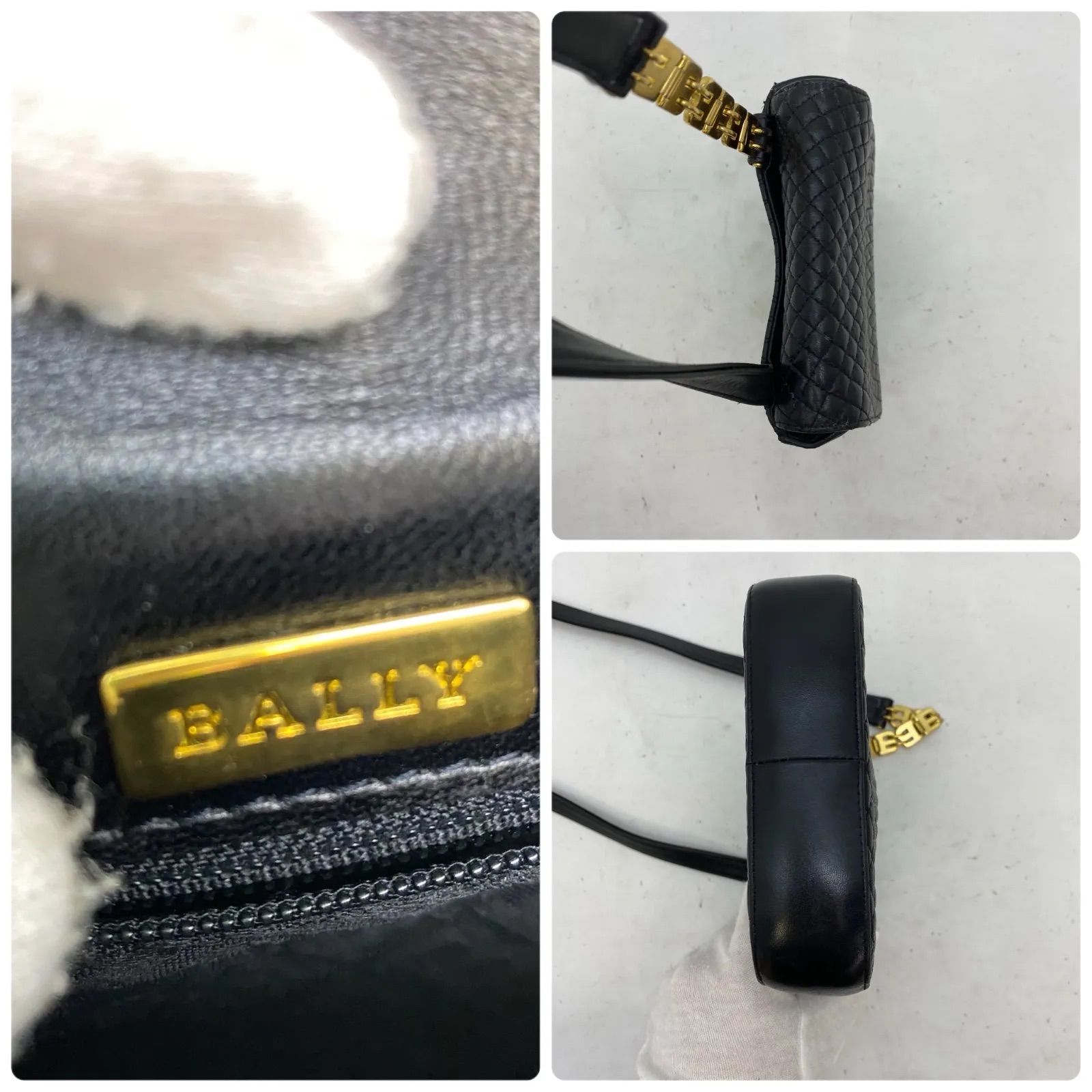 バリー ショルダーバッグ ポシェット キルティングレザー Bロゴ金具 GA406 バリー ショルダーバッグ ポシェット キルティングレザー Bロゴ金具 GA406
