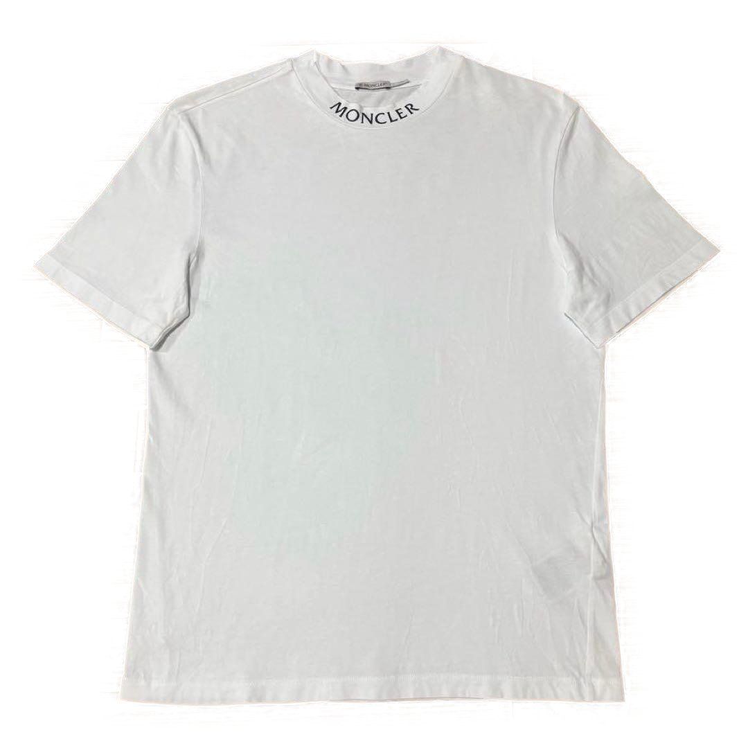 モンクレール 襟ロゴ ホワイト Tシャツ S 国内正規品 5S523