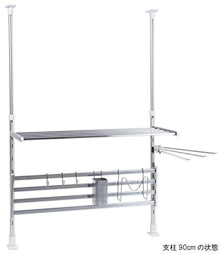 新品 つっぱり棚2段 幅60cm