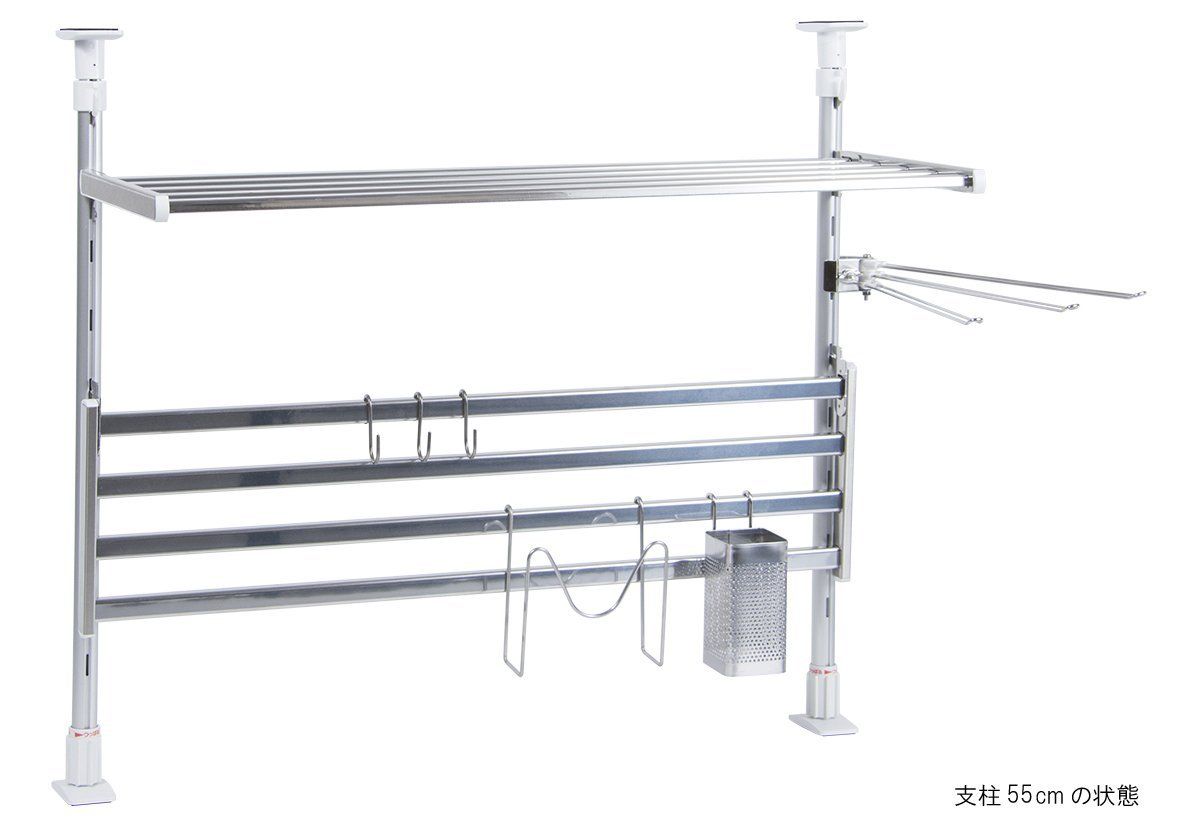 新品 つっぱり棚2段 幅60cm
