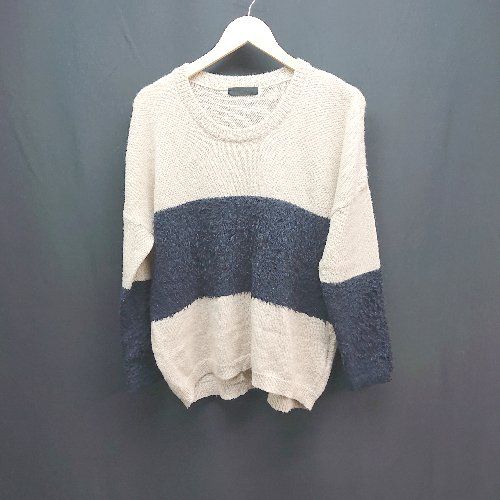 ◇ JEANASIS クルーネック カジュアル シンプル ベーシック 長袖 セーター サイズF ベージュ レディース E 【1305150006285】
