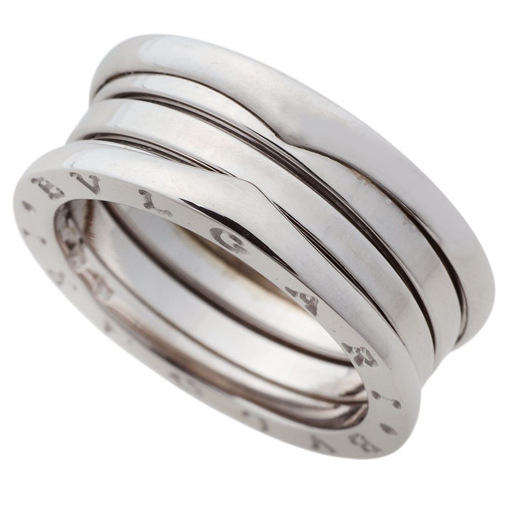 【本物保証】 新品同様 ブルガリ BVLGARI 10.8g ビーゼロワンリング 3バンド リング K18WG ホワイトゴールド #56 約15号