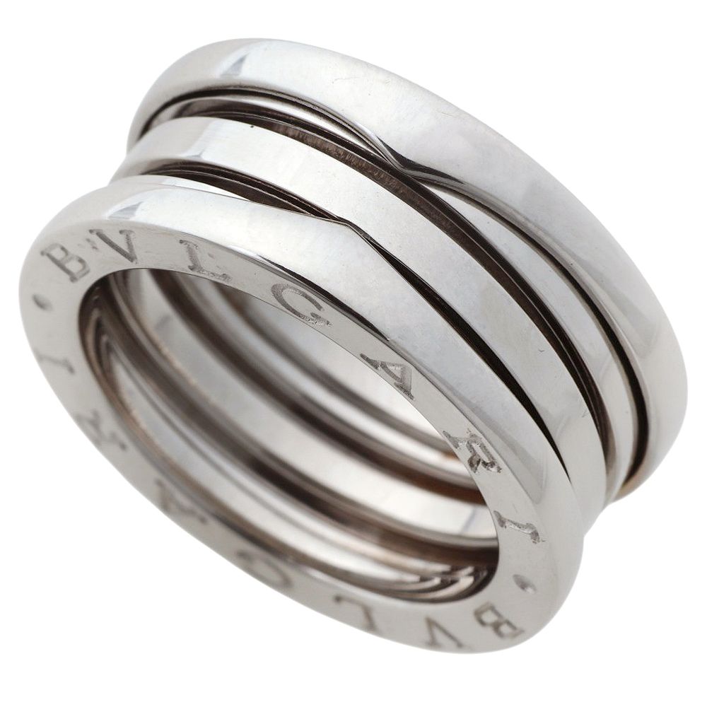 【本物保証】 新品同様 ブルガリ BVLGARI 9.7g ビーゼロワンリング 2バンド リング 指輪 K18WG ホワイトゴールド ＃52 約11.5号