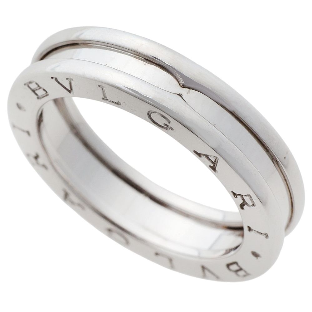 【本物保証】 新品同様 ブルガリ BVLGARI 6.8g ビーゼロワンリング 1バンド リング 指輪 K18WG ホワイトゴールド ＃53 約13号