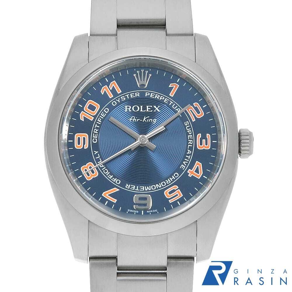 ロレックス エアキング 114200 ブルー コンセントリック アラビア M番 中古 メンズ