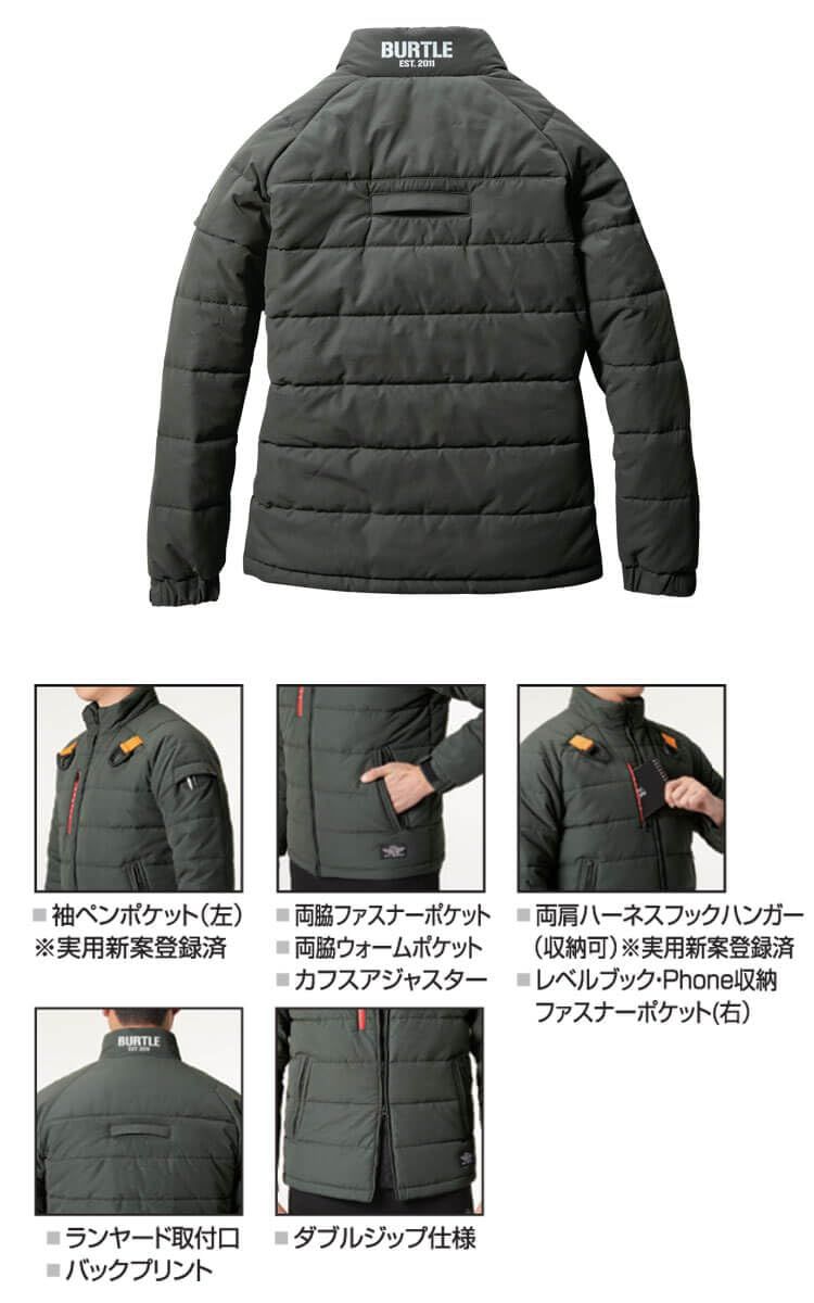 新品 [BURTLE] [バートル] 防寒着 サーモクラフト 防寒 ジャケット (単品) 5040 THERMOCRAFT M 60アッシュグレー