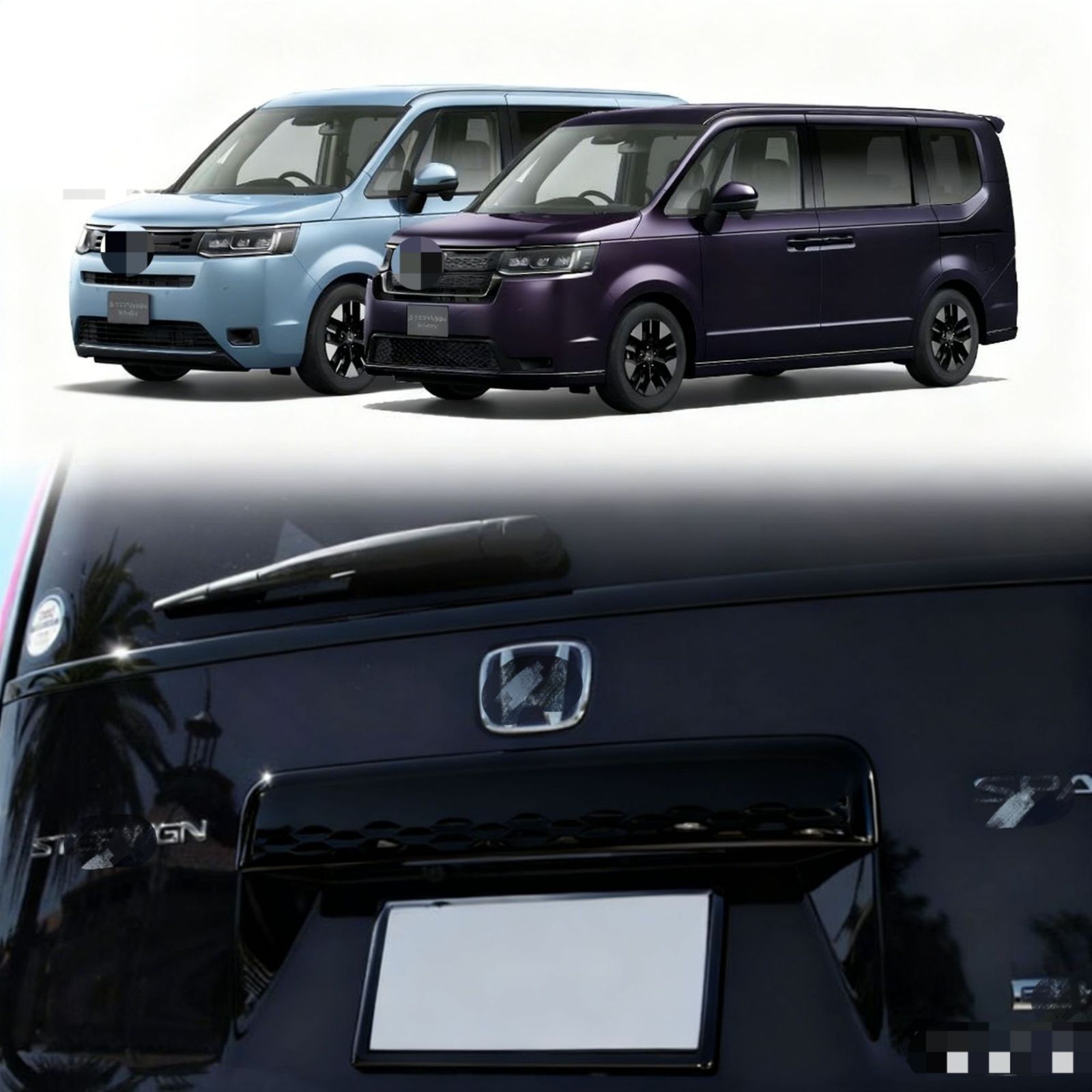 送料無料 ホンダ Honda ステップワゴン Stepwgn Spada Air 2022-2026 リアゲートガーニッシュ テールゲートトリム エンブレムまわり ABS製 1P 貼り付けタイプ 画像色 外装アクセサリー 傷防止 保護パーツ ドレスアップ