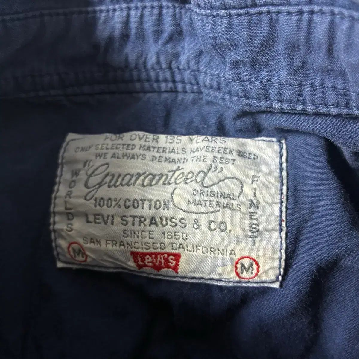 LEVI'S リーバイス 90s 赤タブ コットン ネイビー シャツ