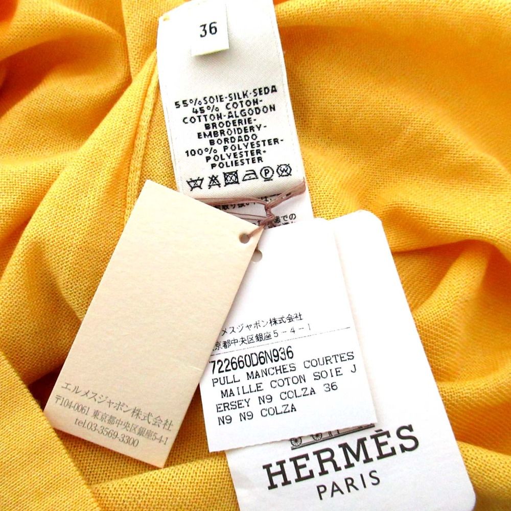 未使用 HERMES エルメス シルクコットン 半袖 ニットカットソー サマー 